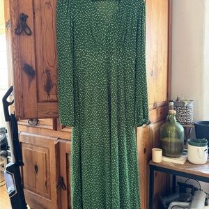 Mango Green Long Sleeve Dress